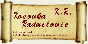 Kosovka Radmilović vizit kartica